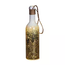 LED Flasche - Metallisch 10L warmweiß 30 cm