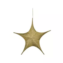 Gehlmann - Metallstern mit Stoffbezug gold, 110 cm
