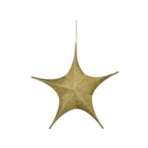 Gehlmann - Metallstern mit Stoffbezug gold, 80 cm