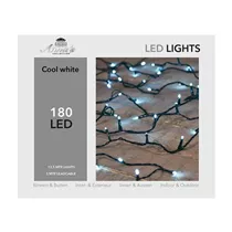 LED Lichterkette - mit 180L / 13,5 M weiß für innen & außen