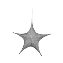 Gehlmann - Metallstern mit Stoffbezug, silber 80 cm