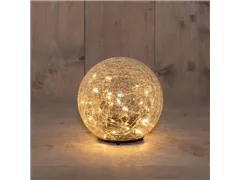 30 LED - Glaskugel Crackle Klar