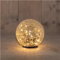 30 LED - Glaskugel Crackle Klar