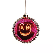 15.8 x 7.9 x 16.5cm Rosa - Glasfigur Smiley Ballon LED