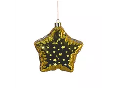 17.5 x 8.5 x 17.8cm Gold - Glasfigur Stern Ballon LED