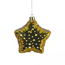 17.5 x 8.5 x 17.8cm Gold - Glasfigur Stern Ballon LED
