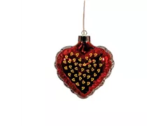 14.8 x 7 x 15.5cm Rot - Glasfigur Herz Ballon LED