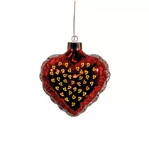 14.8 x 7 x 15.5cm Rot - Glasfigur Herz Ballon LED