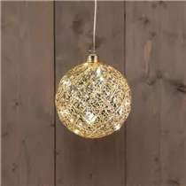 12 cm Mercury Gold - Glaskugel LED