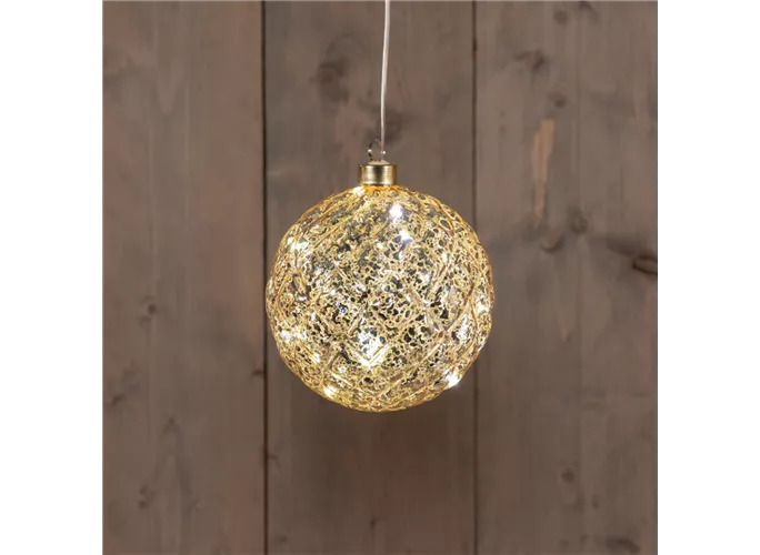 12 cm Mercury Gold - Glaskugel LED