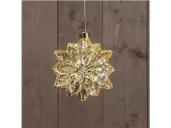 15 cm Mercury Gold - Glasstern 12 Zacken LED