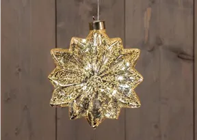 15 cm Mercury Gold - Glasstern 12 Zacken LED