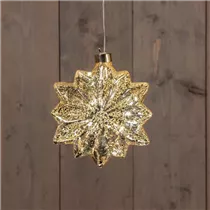 15 cm Mercury Gold - Glasstern 12 Zacken LED
