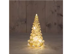 12x12x21 cm Mercury Gold/Schnee - Glasbäumchen LED
