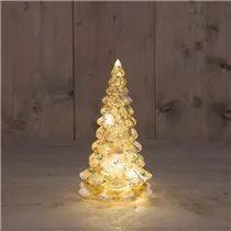 12x12x21 cm Mercury Gold/Schnee - Glasbäumchen LED