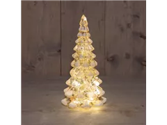 13x13x26 cm Mercury Gold/Schnee - Glasbäumchen LED
