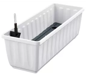 Geli Blumenkasten Aqua-Flor - Mit Bewässerung ca. 60cm inkl. Anzeiger - Weiß