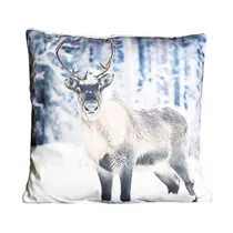 Kissen Velours - mit Sherpa Stoff 40X40 Hirsch