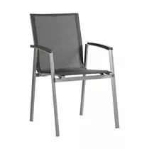 Stern Stapelsessel - New Top Aluminium graphit mit Aluminiumarmlehnen