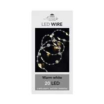 LED Lichterkette - Perlen creme Indoor Silberdraht 20L / 2M warmweiß für innen