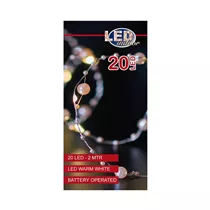 LED Lichterkette - Perlen rosa Indoor Silberdraht 20L / 2M warmweiß für innen