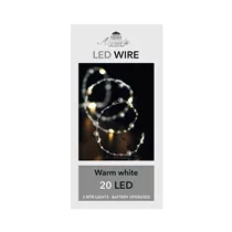 LED Lichterkette - Perlen silber Indoor Silberdraht 20L / 2M warmweiß für innen