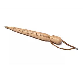 Krumpholz - Pflanzholz mit Messingspitze und Lederband