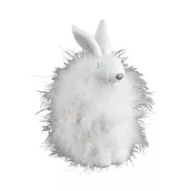 Gehlmann - Polyhase weiß mit Federn, 13 x 7 x 20, 5 cm