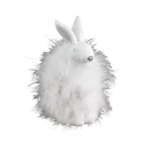 Gehlmann - Polyhase weiß mit Federn, 6, 5 x 4 x 10, 5 cm