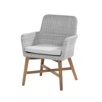 4 Seasons Outdoor - Polyloom Ice Lisboa dining Sessel, inkl. Kissen