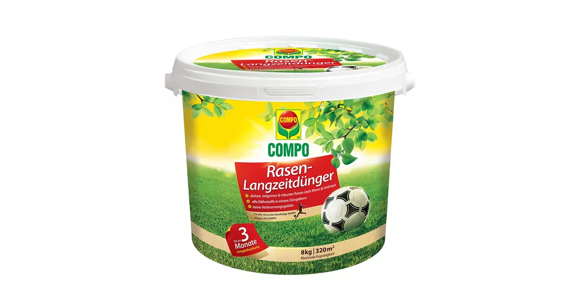 Compo Rasen-Langzeitdnger 8 kg fr 320 qm - Mauk Gartenwelt