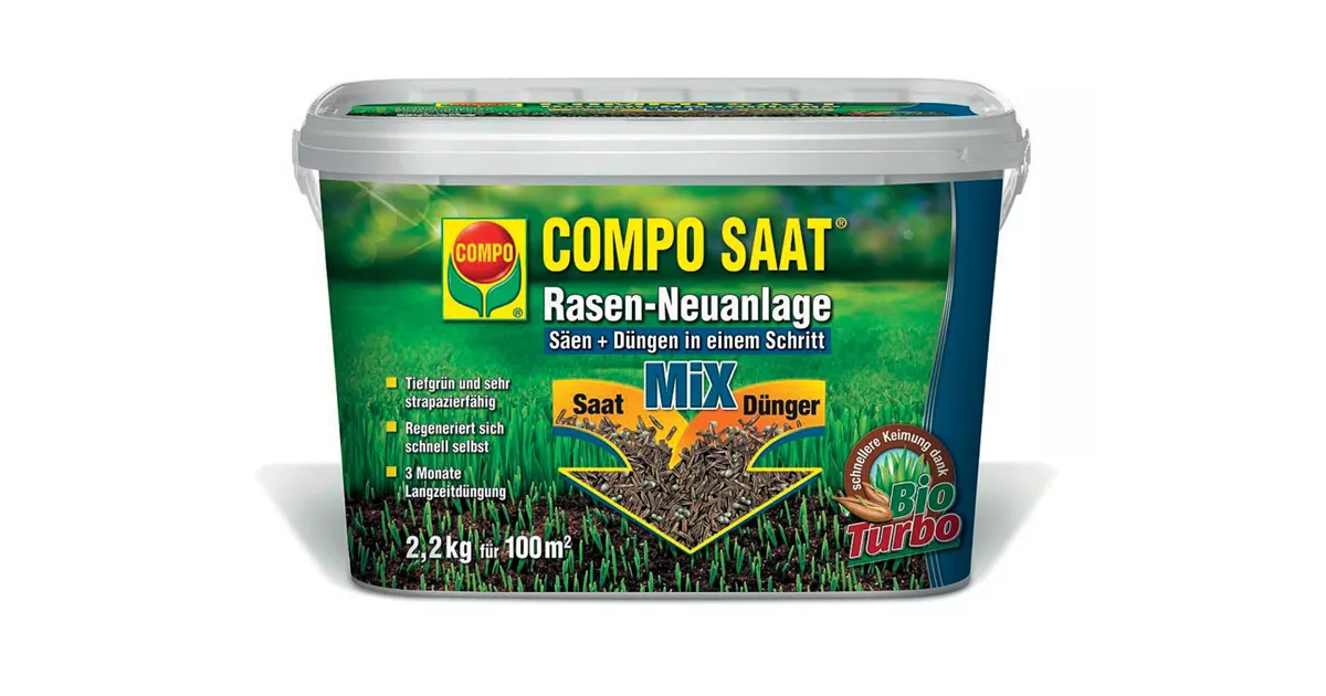 Compo Rasen Neuanlage Mix Samen und Dnger 2,2kg - Mauk Gartenwelt