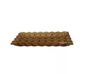 Tablett `heavy´ - rechteckig, gold-braun