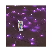 LED Lichterkette - Rgb Silberdraht 200Led / 20M mit Fernbedienung für Außen