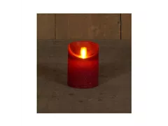 LED Kerze batteriebetrieben - Rustikal Weinrot Bew. Flamme 7,5X10 cm LED Kerze batteriebetrieben - Rustikal Weinrot Bew. Flamme 7,5X10 cm