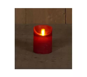 LED Kerze batteriebetrieben - Rustikal Weinrot Bew. Flamme 7,5X10 cm LED Kerze batteriebetrieben - Rustikal Weinrot Bew. Flamme 7,5X10 cm