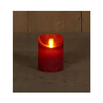 LED Kerze batteriebetrieben - Rustikal Weinrot Bew. Flamme 7,5X10 cm