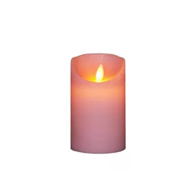 LED Wachskerze - Rustikal 7,5X12,5Cm rosa / Bewegliche Flamme