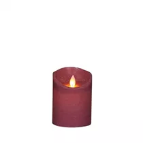LED Wachskerze - Rustikal antik rosa 7,5X10 cm / Bewegliche Flamme