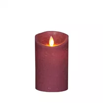LED Wachskerze - Rustikal antik rosa 7,5X12,5Cm / Bewegliche Flamme