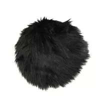 Kunstfell rund - schwarz, 30 cm