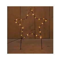 Led B.O.T. Stern - Schwarz/Kupferdraht 25Led / 40 cm classic warm