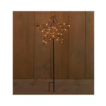 Led B.O.T. Stern - Schwarz/Kupferdraht 38Led / 34 cm classic warm