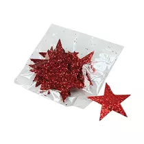 Glittersterne - Set 12 Stück, rot