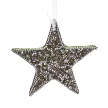 Hänger - Shiny Star, silber Glitzerperlen, D. 10 cm