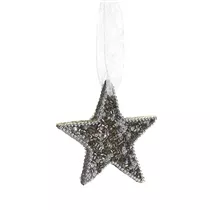 Hänger - Shiny Star, silber Glitzerperlen, D. 7 cm