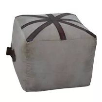 MAXPHIL living - Sitzwürfel Stoff mit Lederstreifen MAXPHIL living - Sitzwürfel Stoff mit Lederstreifen