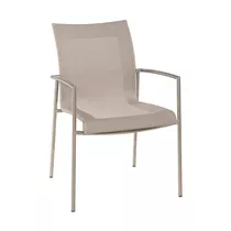 Stern Stapelsessel - Skagen Edelstahl mit Stricktex hellgrau