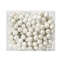 Ingle's Christmas Decor - Spiegelbeeren 2 cm, Glas, 144 Stk., Just White