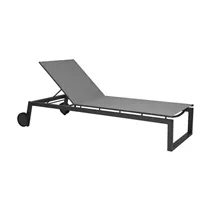 Stern Rollenliege - SRobin Aluminium anthrazit mit Bezug Textilen silber stapelbar Stern Rollenliege - SRobin Aluminium anthrazit mit Bezug Textilen silber stapelbar